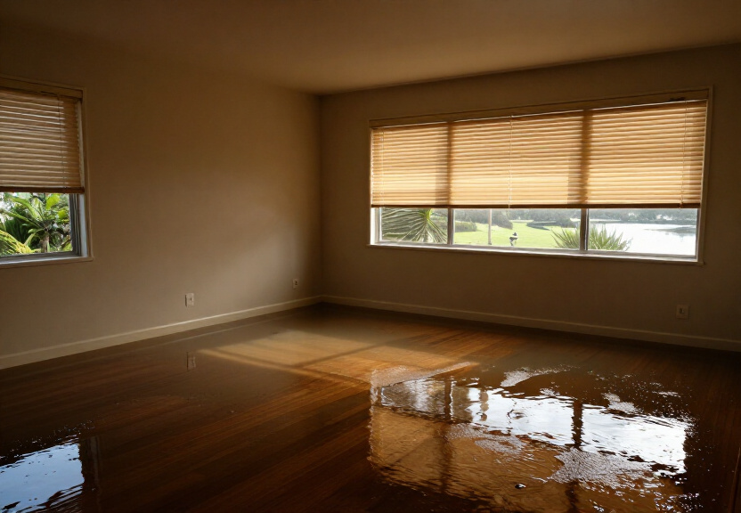 Water-damaged commercial space in Mount Pritchard before cleanup